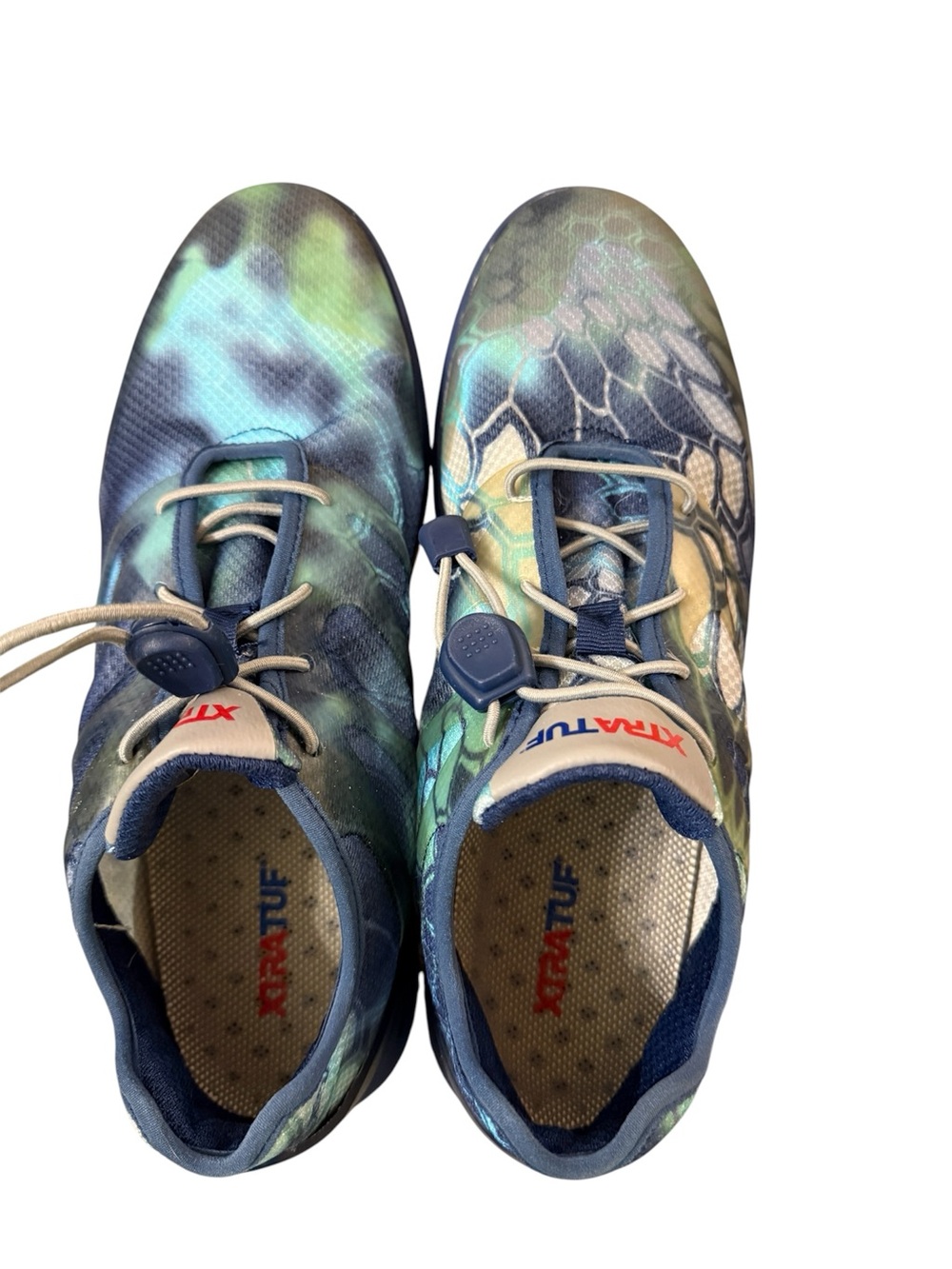 XTRATUF Men’s Blue  Camo Slip-On Boat Shoes sz 8